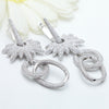 Steel needle copper inlaid AAA zircon earrings