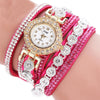 Relogio masculino Women Quartz Women PU Leather Rhinestone Watch Bracelet Watches
