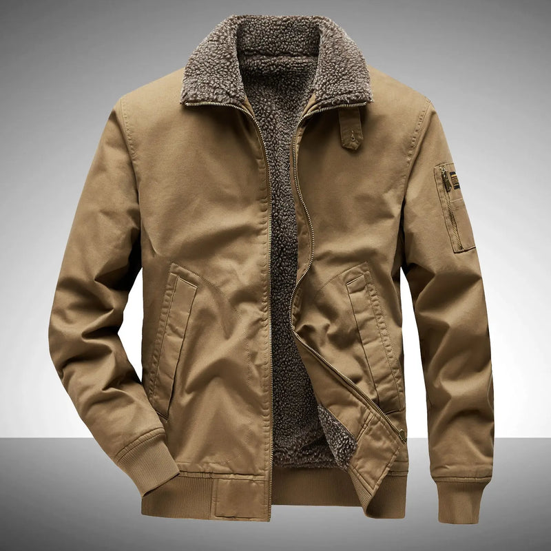 Men's Jacket Autumn And Winter Fleece-lined Padded Overalls Jacket Douson Odeh