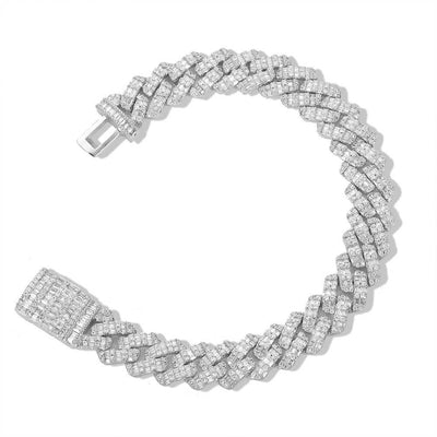 Hip Hop Square Circle Mixed Inlay 10mm Diamond Cuban Necklace