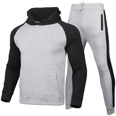 Sports Set Men's Sweater Suit With Hood Loose Pants