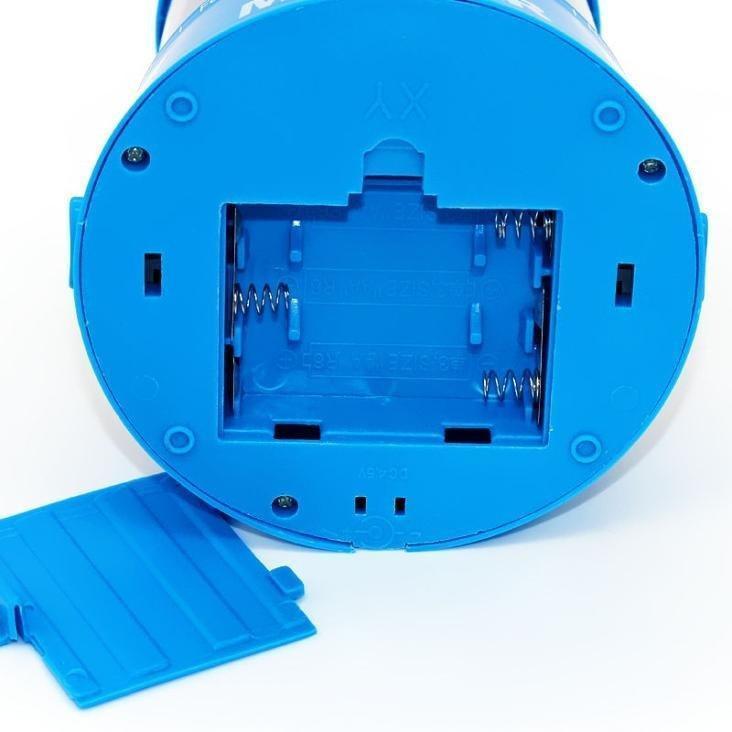 Colorful star projector lamp battery compartment showing the inside structure and battery slot design.