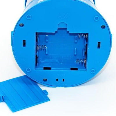Colorful star projector lamp battery compartment showing the inside structure and battery slot design.