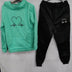Love Heart Printed Sports Suit Hooded Sweatshirt Top And Drawstring Pants Fashion Casual Clothing For Women