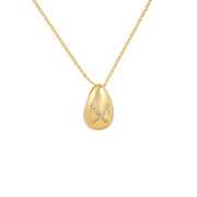 Glossy Water Drop 26 English Letter Pendant Copper-plated Gold Simple Pendant Female