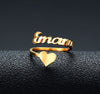 Customized Name Men Women Ring Personalized Love Heart Fashion Stainless Steel Rings Jewelry Valentine's Day Gifts