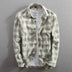 New Men's Shirt Cotton Washed Long-Sleeved Lapel Plaid Shirt Cotton Shirt Men Douson Odeh