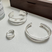 Heavy Industry Texture Large Glossy Curved Bracelet