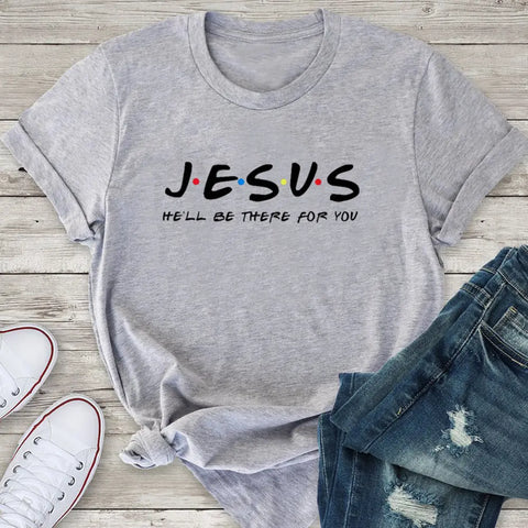 Jesus Friends Print Women Tshirts Cotton Clothes Tops Douson Odeh