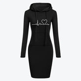 Autumn Winter Women Hoodies Sweatshirts Long-sleeved Dress Douson Odeh