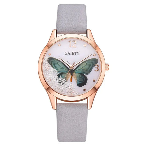Gaiety Brand Women Watches Luxury Removable Rhinestone Butterfly Watches Ladies Leather Dress Ladies Wrist Watches Female Clock Douson Odeh