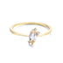 9K Gold Shaped Natural Energy White Crystal Zircon Ring Female