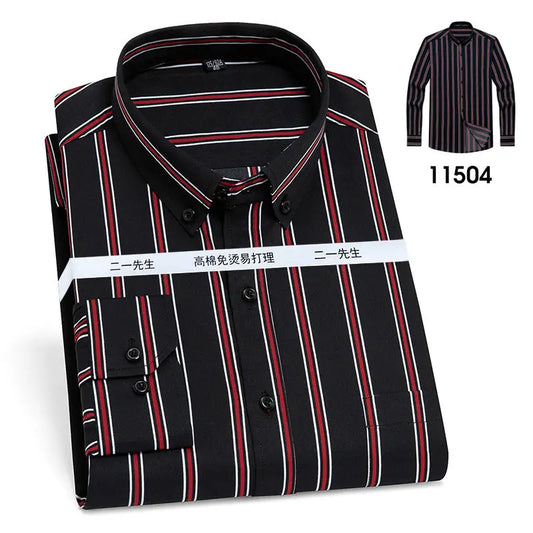 Vertical Stripes Business Casual Shirt Men Douson Odeh