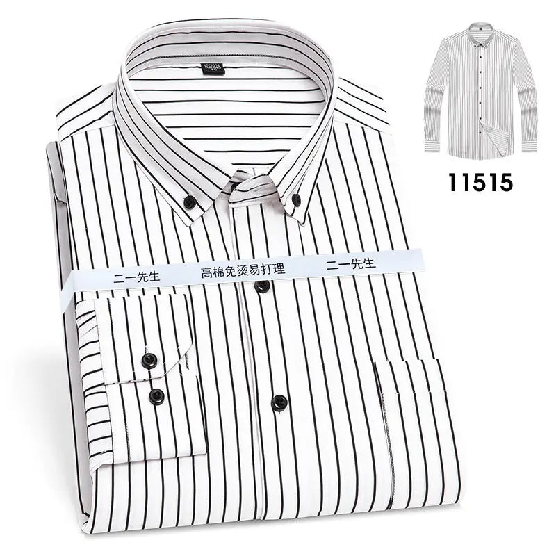 Vertical Stripes Business Casual Shirt Men Douson Odeh