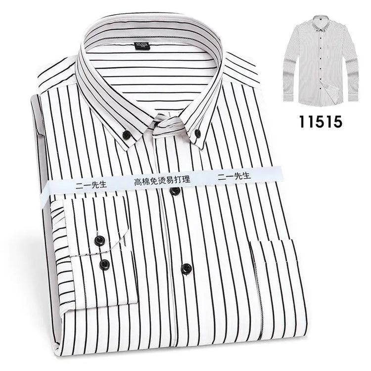 Vertical Stripes Business Casual Shirt Men Douson Odeh