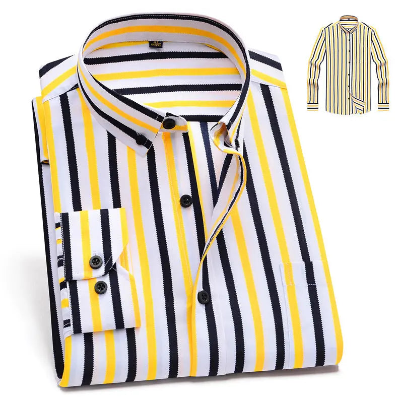 Vertical Stripes Business Casual Shirt Men Douson Odeh