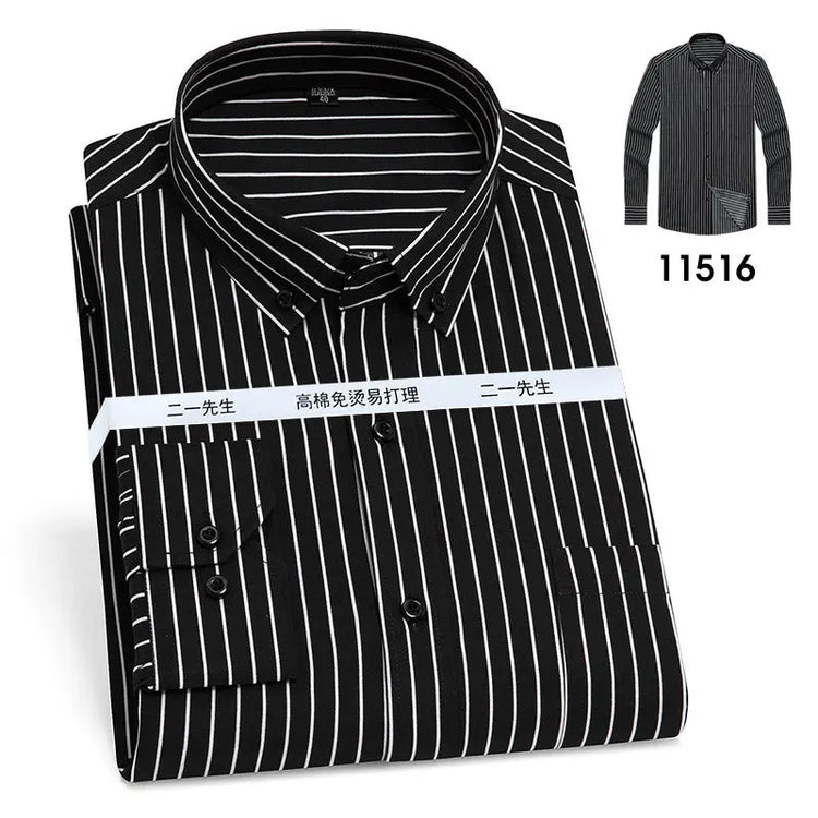 Vertical Stripes Business Casual Shirt Men Douson Odeh