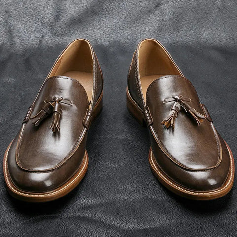 Men Casual Shoes Leather Loafers Business Dress Formal Shoes Douson Odeh