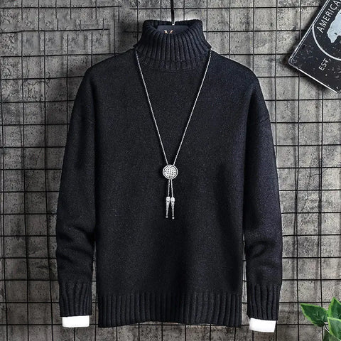 Turtleneck Sweater Men Plus Velvet Bottoming Shirt Douson Odeh