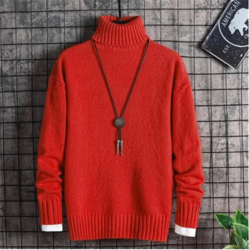Turtleneck Sweater Men Plus Velvet Bottoming Shirt Douson Odeh