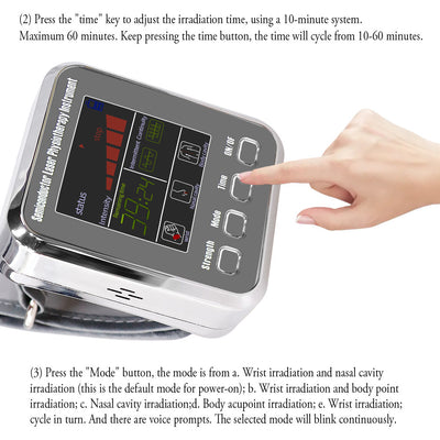 Upgraded 7 12 Hole Semiconductor Nanometer Light Wave Instrument Wrist Laser Instrument English Version