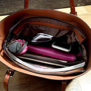 Simple Oil Wax Leather Messenger Shoulder Bags Women's High Capacity Portable Tote Bag