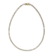 Amazon Europe and America popular micro zircon necklace single row 4mm-6mm men's hip hop 3-fork tennis chain