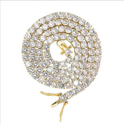 Amazon Europe and America popular micro zircon necklace single row 4mm-6mm men's hip hop 3-fork tennis chain