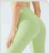 Nude Fitness Pants Women High Waist Sports Tight Cropped Pants