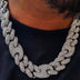 Hip hop full zircon big box buckle men's pig nose necklace