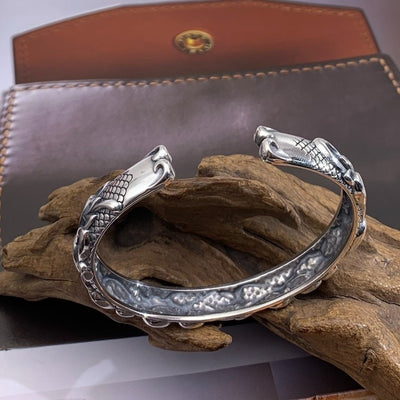 Retro Style S925 Sterling Silver Bracelet For Men Distressed