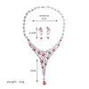 Bridal Necklace Ear Stud Color Zircon Necklace Suit Wedding Dress Wedding Earring Accessories