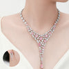 Bridal Necklace Ear Stud Color Zircon Necklace Suit Wedding Dress Wedding Earring Accessories