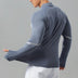 Stand Collar Half Zip Solid Color Workout Clothes Training Men Douson Odeh