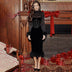 Autumn Dress Style Fashion Furry Waist Mesh Stitchin