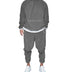 European And American Solid Color Men's Casual Clothes Polar Fleece Thermal Hooded Drawstring Sweatshirt Suit