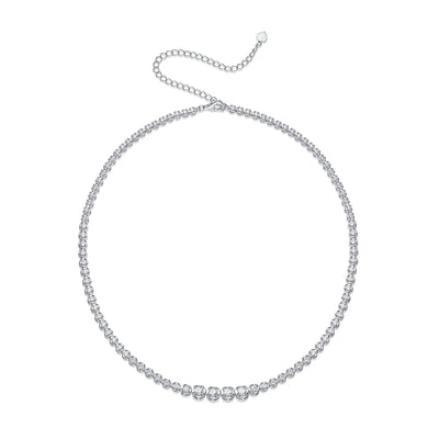 In The Name Of Light Luxurious Fashion Diamond Pendant Necklace Set With Mosan Diamond Silver Ornaments