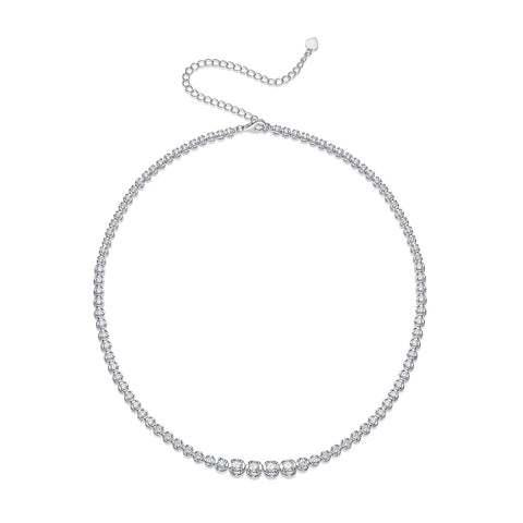 In The Name Of Light Luxurious Fashion Diamond Pendant Necklace Set With Mosan Diamond Silver Ornaments