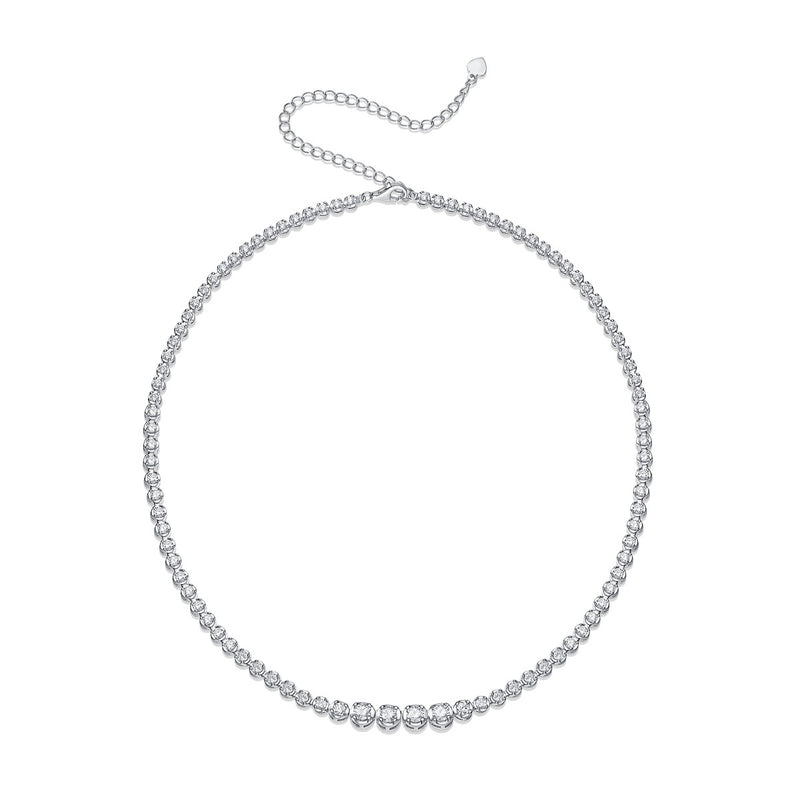 In The Name Of Light Luxurious Fashion Diamond Pendant Necklace Set With Mosan Diamond Silver Ornaments
