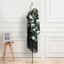 Puff sleeve printed fringed dress