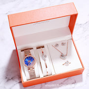 Fashion bracelet necklace ring ladies watch set