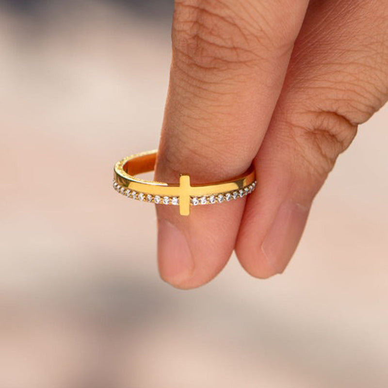 Creative Copper Set Zircon Women's Ring