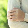 S925 silver zircon star and moon set ring