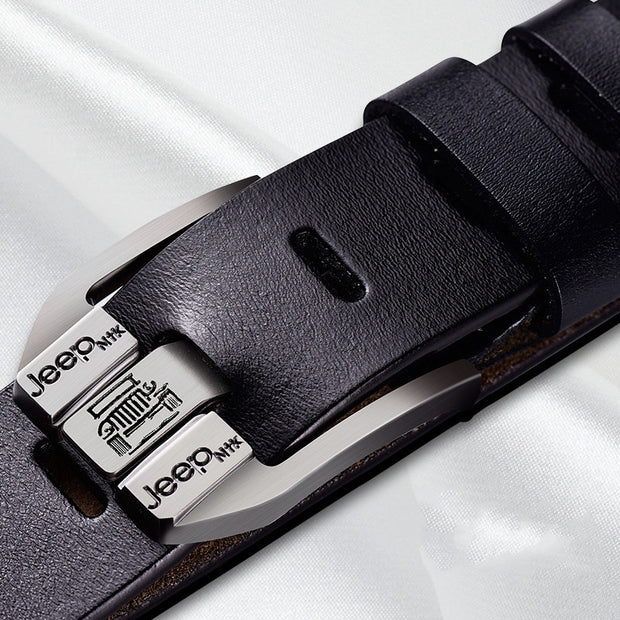 Men's leather pin buckle casual belt