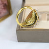 Snake shaped electroplated micro horseeye zircon ring