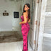 Women's Clothing Slim Fit Backless Lace V-neck Suspenders Dress Women Douson Odeh