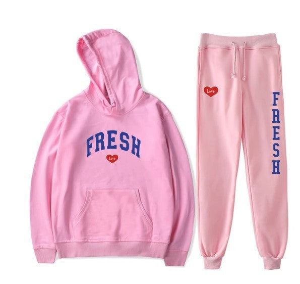 Fashion Printed Sports Sweater Warm Hoodie Casual Suit