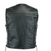 Men's Leather Waistcoat V-neck Single Breasted Side Zipper Lace Up Short Sleeveless Top Douson Odeh