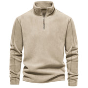 Men's Autumn And Winter New Stand Collar Half Zip Long-sleeved Sweater