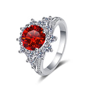 925 Sterling Silver Ring Female 3 Karat Color Moissanite Affordable Luxury Style Ring
